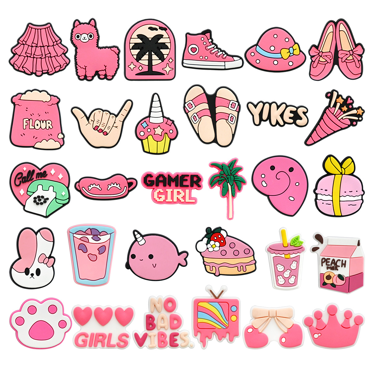 Women'S Shoes Crocs - Cute Pink Shoe Charms Decoration for