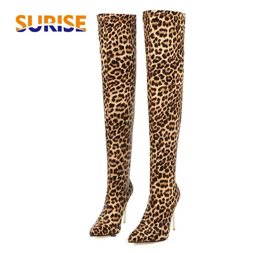 Plus Size Stretch Leopard Over - Sock Boot Women recension och pris
