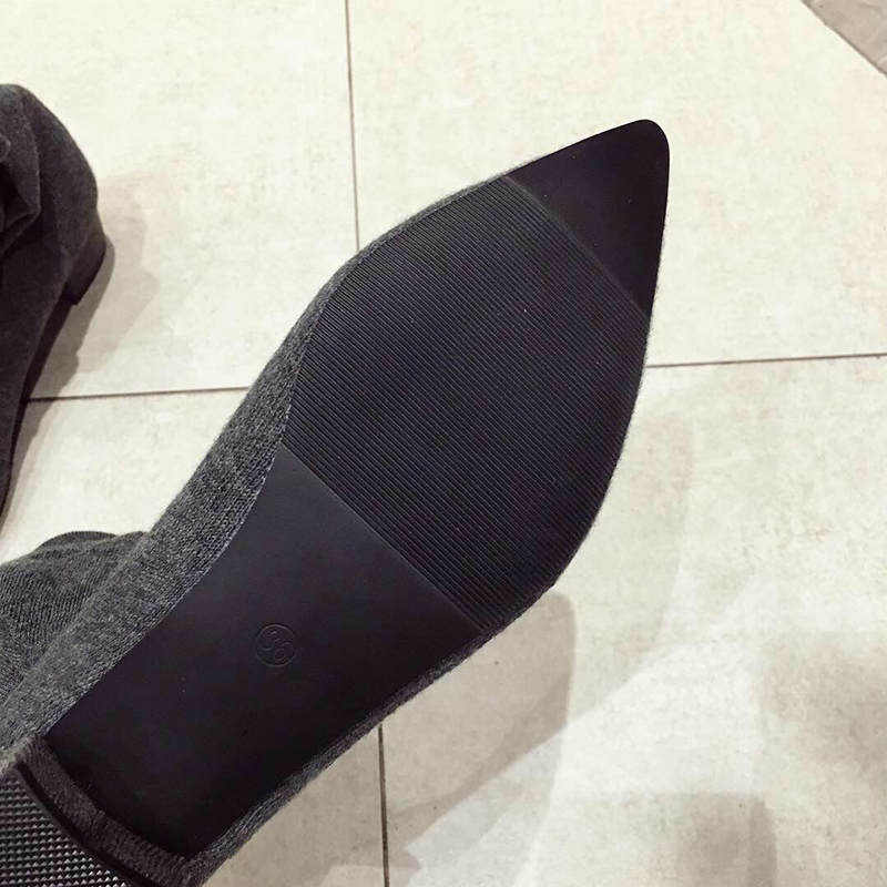 Black Low Heel Shoes Woman Str - Sock Boot Women recension och pris