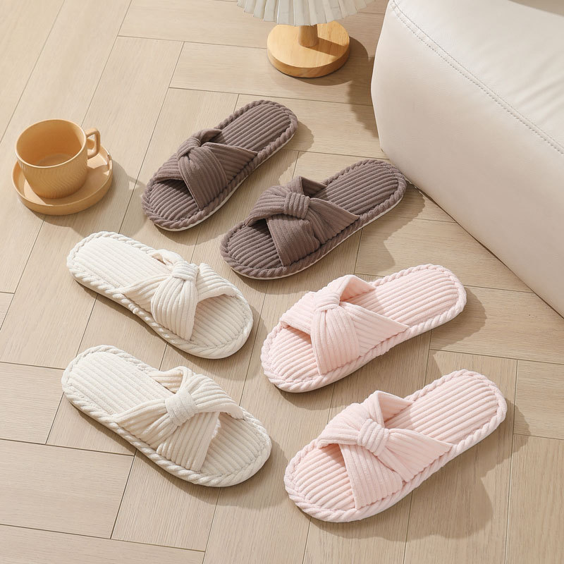 Corduroy Cross Strap Home Slip - Women Shoes On Sale recension och pris